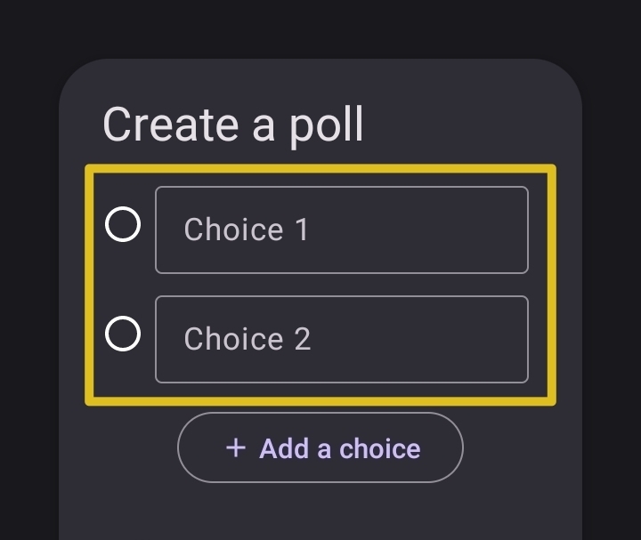 Poll choices