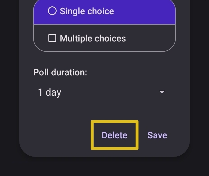 Delete button