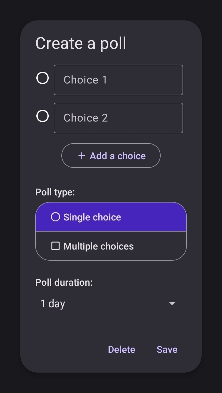 Poll dialog