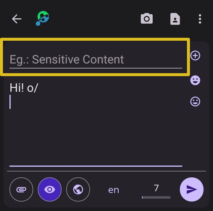 Content warning text box